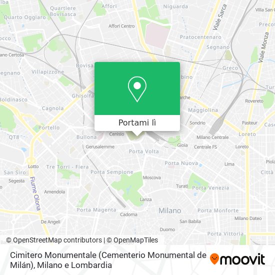 Mappa Cimitero Monumentale (Cementerio Monumental de Milán)