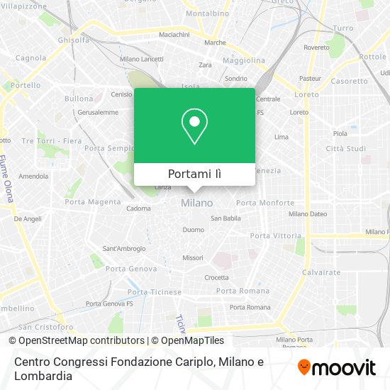 Mappa Centro Congressi Fondazione Cariplo