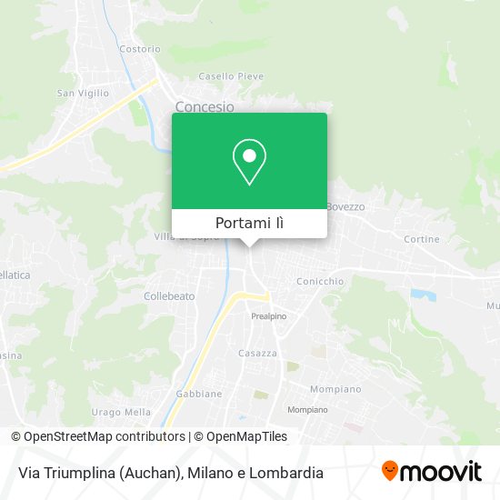 Mappa Via Triumplina (Auchan)