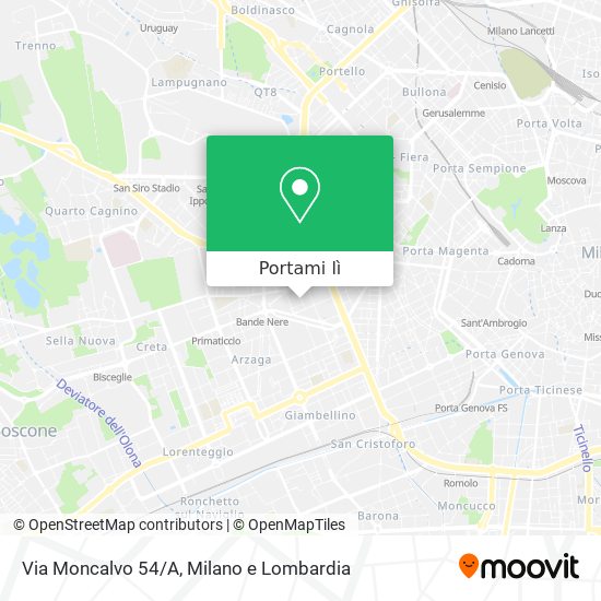 Mappa Via Moncalvo 54/A