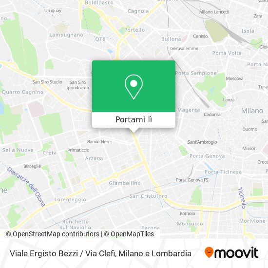 Mappa Viale Ergisto Bezzi / Via Clefi