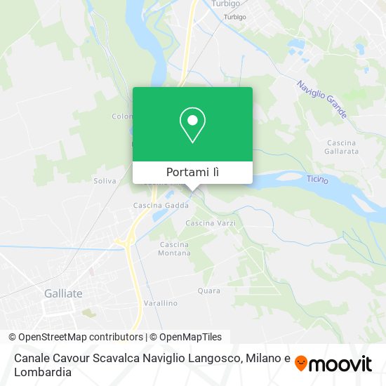 Mappa Canale Cavour Scavalca Naviglio Langosco