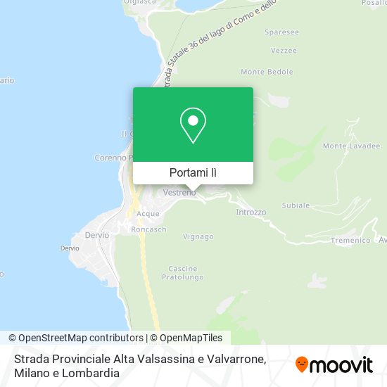 Mappa Strada Provinciale Alta Valsassina e Valvarrone