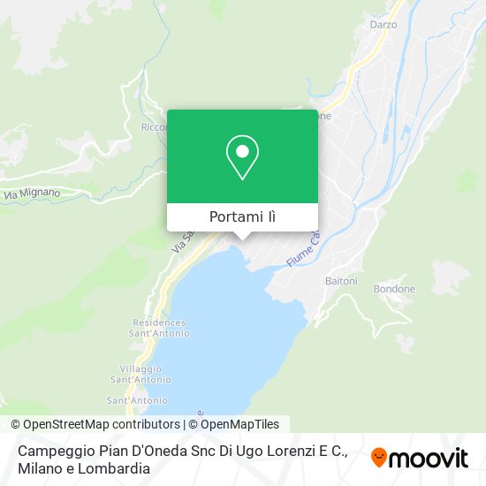 Mappa Campeggio Pian D'Oneda Snc Di Ugo Lorenzi E C.