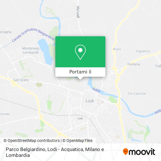 Mappa Parco Belgiardino, Lodi - Acquatica