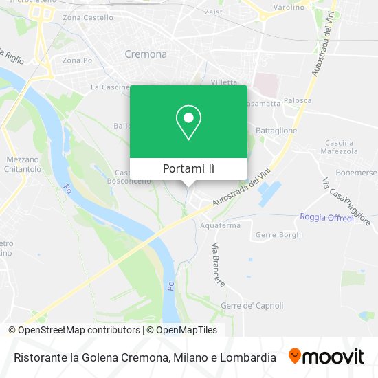 Mappa Ristorante la Golena Cremona