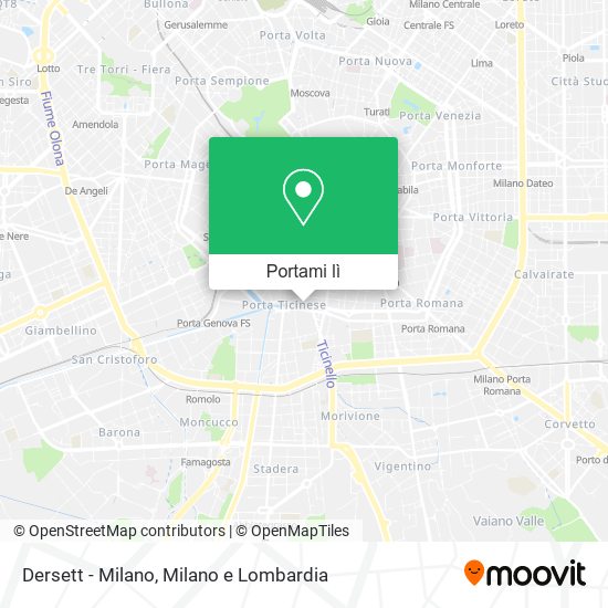 Mappa Dersett - Milano