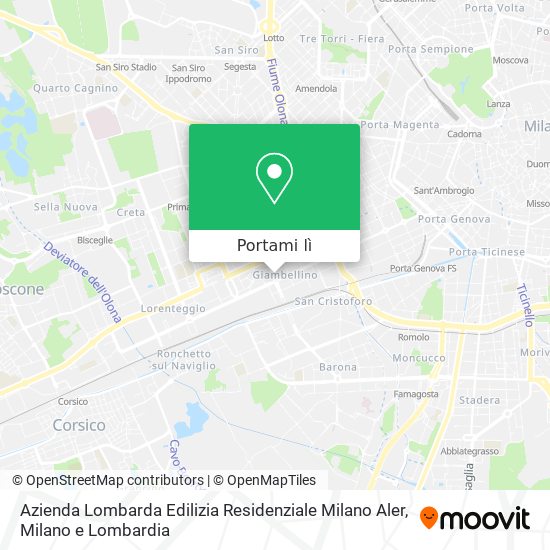 Mappa Azienda Lombarda Edilizia Residenziale Milano Aler