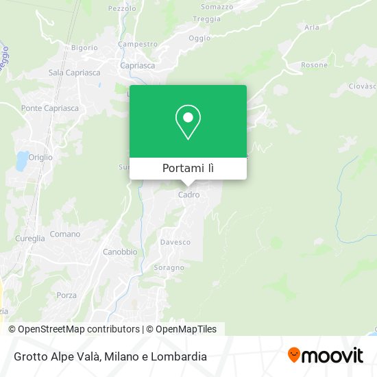 Mappa Grotto Alpe Valà