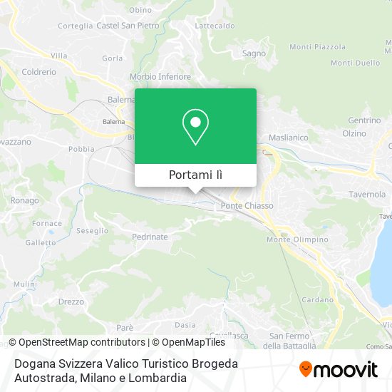 Mappa Dogana Svizzera Valico Turistico Brogeda Autostrada