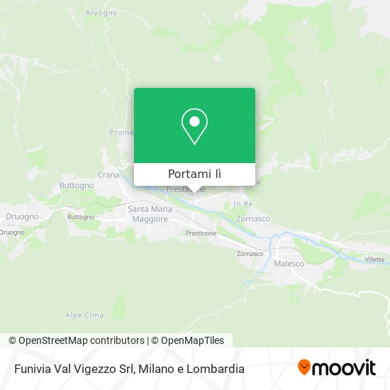 Mappa Funivia Val Vigezzo Srl
