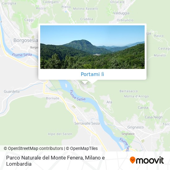 Mappa Parco Naturale del Monte Fenera