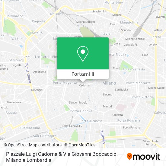 Mappa Piazzale Luigi Cadorna & Via Giovanni Boccaccio