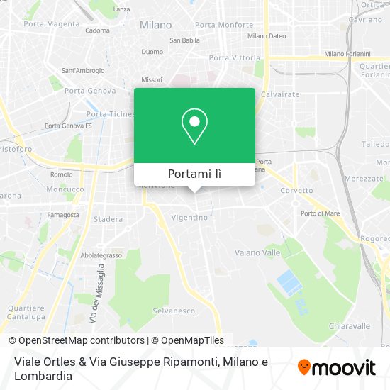 Mappa Viale Ortles & Via Giuseppe Ripamonti