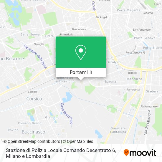 Mappa Stazione di Polizia Locale Comando Decentrato 6