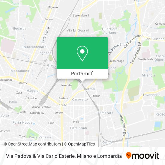Mappa Via Padova & Via Carlo Esterle