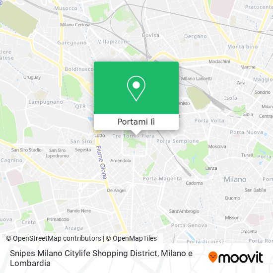 Mappa Snipes Milano Citylife Shopping District
