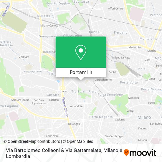Mappa Via Bartolomeo Colleoni & Via Gattamelata