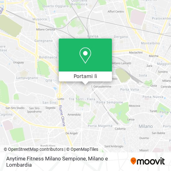 Mappa Anytime Fitness Milano Sempione
