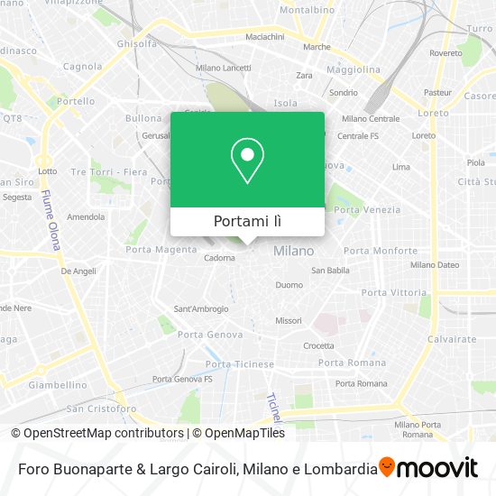 Mappa Foro Buonaparte & Largo Cairoli