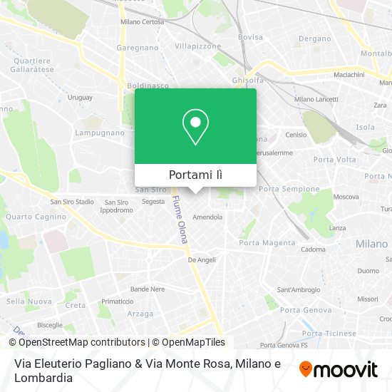 Mappa Via Eleuterio Pagliano & Via Monte Rosa