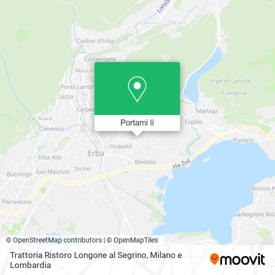 Mappa Trattoria Ristoro Longone al Segrino