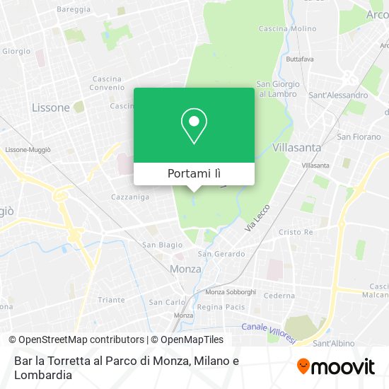 Mappa Bar la Torretta al Parco di Monza