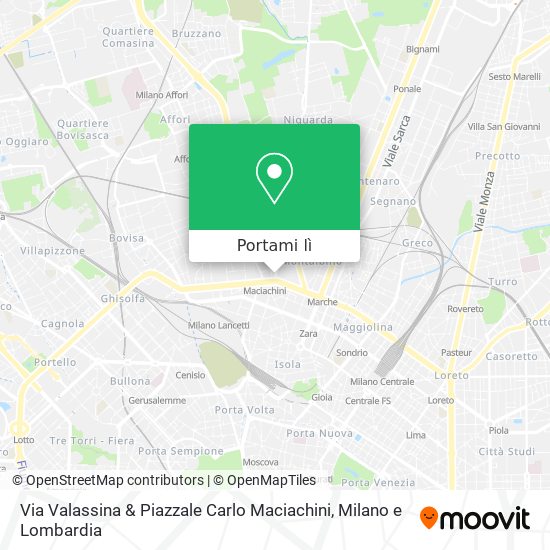 Mappa Via Valassina & Piazzale Carlo Maciachini