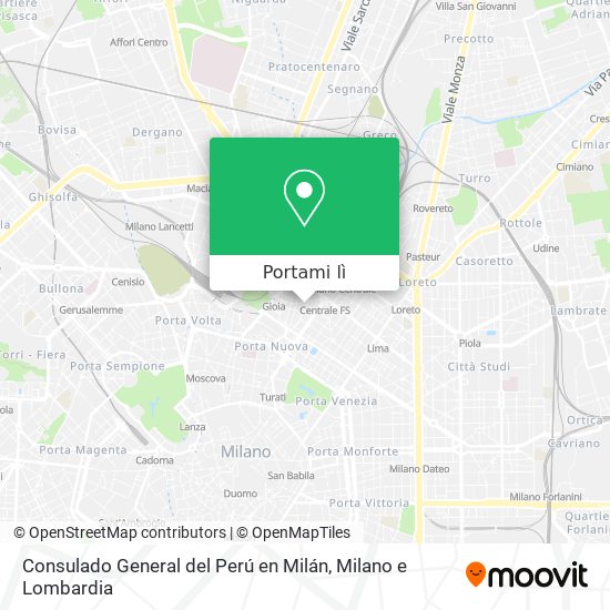 Mappa Consulado General del Perú en Milán