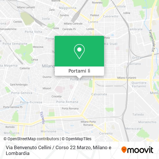 Mappa Via Benvenuto Cellini / Corso 22 Marzo