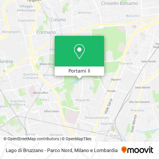 Mappa Lago di Bruzzano - Parco Nord