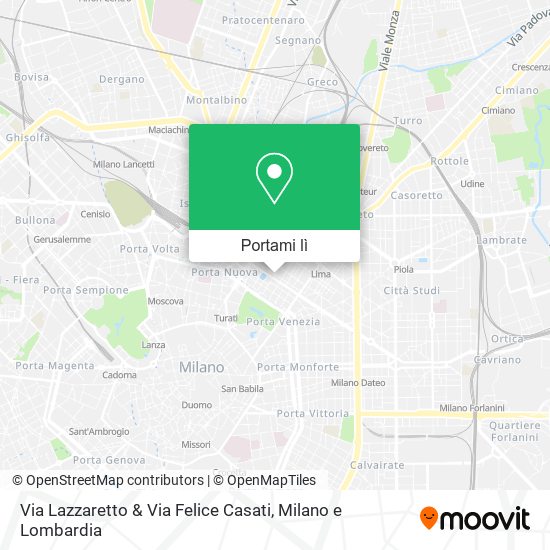 Mappa Via Lazzaretto & Via Felice Casati