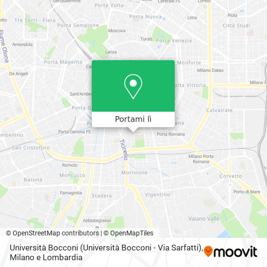 Mappa Università Bocconi (Università Bocconi - Via Sarfatti)