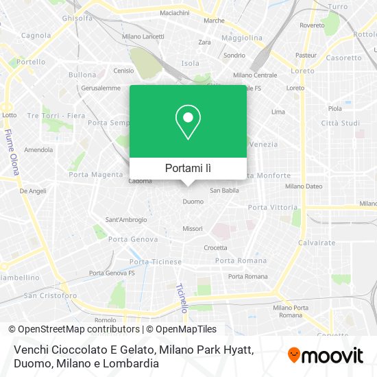 Mappa Venchi Cioccolato E Gelato, Milano Park Hyatt, Duomo