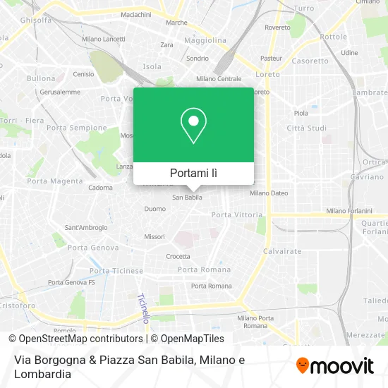 Mappa Via Borgogna & Piazza San Babila