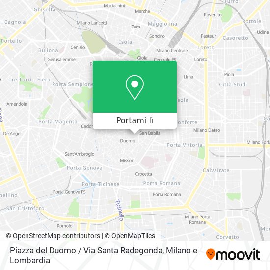 Mappa Piazza del Duomo / Via Santa Radegonda