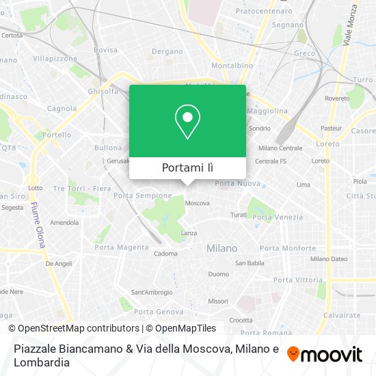 Mappa Piazzale Biancamano & Via della Moscova