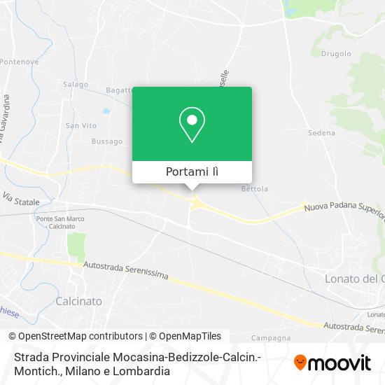 Mappa Strada Provinciale Mocasina-Bedizzole-Calcin.-Montich.