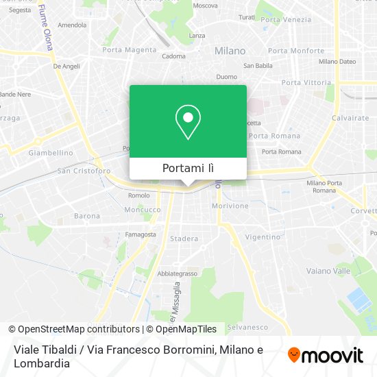 Mappa Viale Tibaldi / Via Francesco Borromini