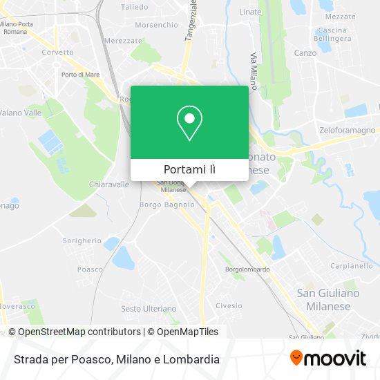 Mappa Strada per Poasco