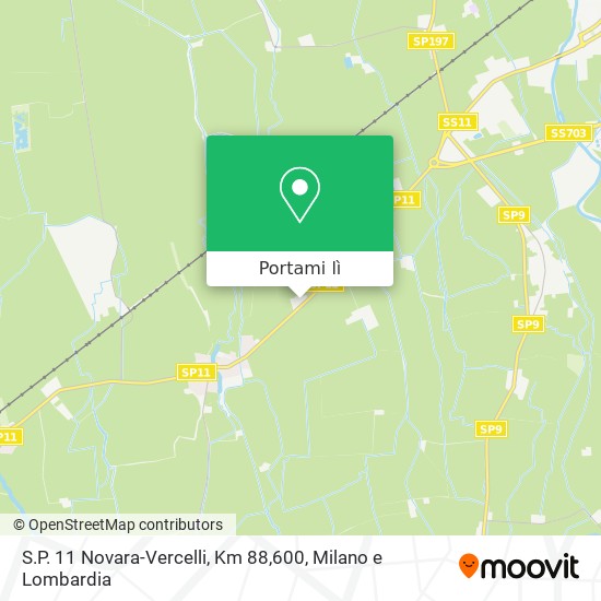 Mappa S.P. 11 Novara-Vercelli, Km 88,600