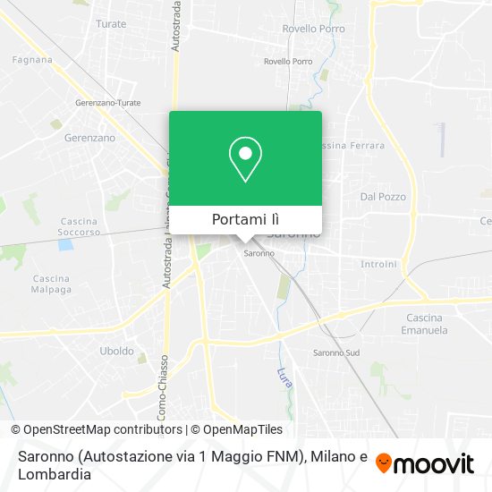 Mappa Saronno (Autostazione via 1 Maggio FNM)