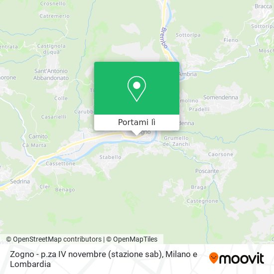 Mappa Zogno - p.za IV novembre (stazione sab)
