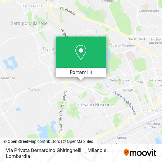 Mappa Via Privata Bernardino Ghiringhelli  1