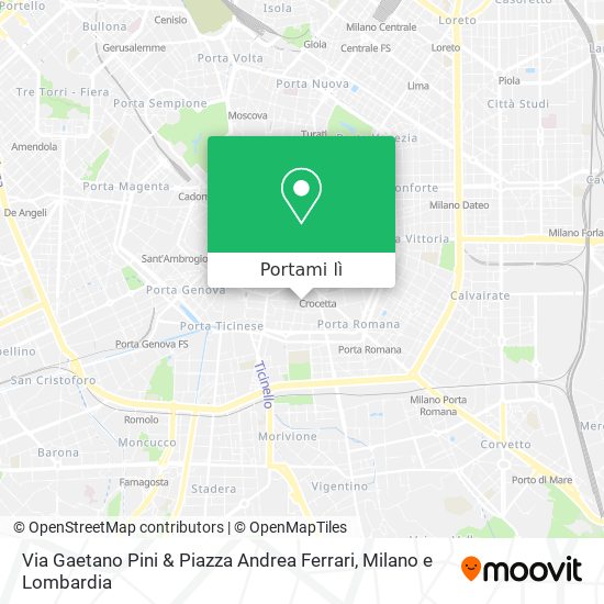 Mappa Via Gaetano Pini & Piazza Andrea Ferrari