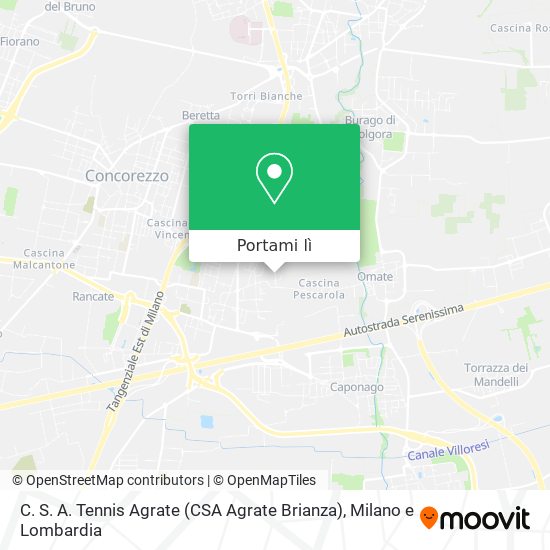 Mappa C. S. A. Tennis Agrate (CSA Agrate Brianza)