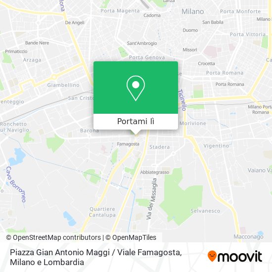 Mappa Piazza Gian Antonio Maggi / Viale Famagosta