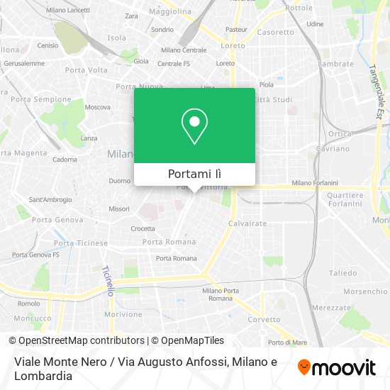 Mappa Viale Monte Nero / Via Augusto Anfossi