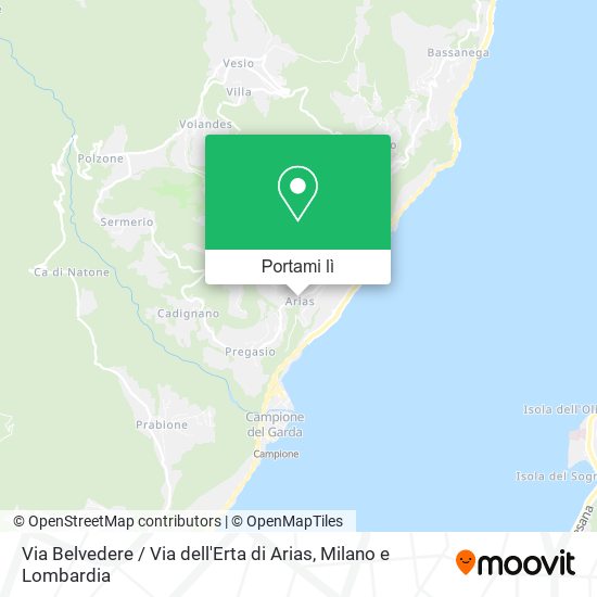 Mappa Via Belvedere / Via dell'Erta di Arias
