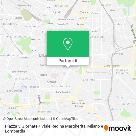 Mappa Piazza 5 Giornate / Viale Regina Margherita